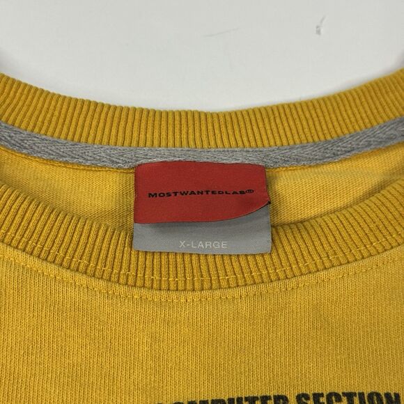 Most Wanted Lab Mens Oversize Computer Graphic Tee T-Shirt Yellow Size XL - Picture 5 of 7